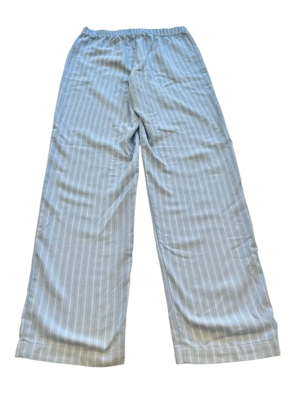 Abercrombie & Fitch Kids Pajama Set White Top Light Blue Striped Pants Girls